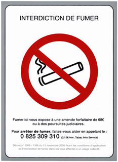 autocollant interdiction de fumer